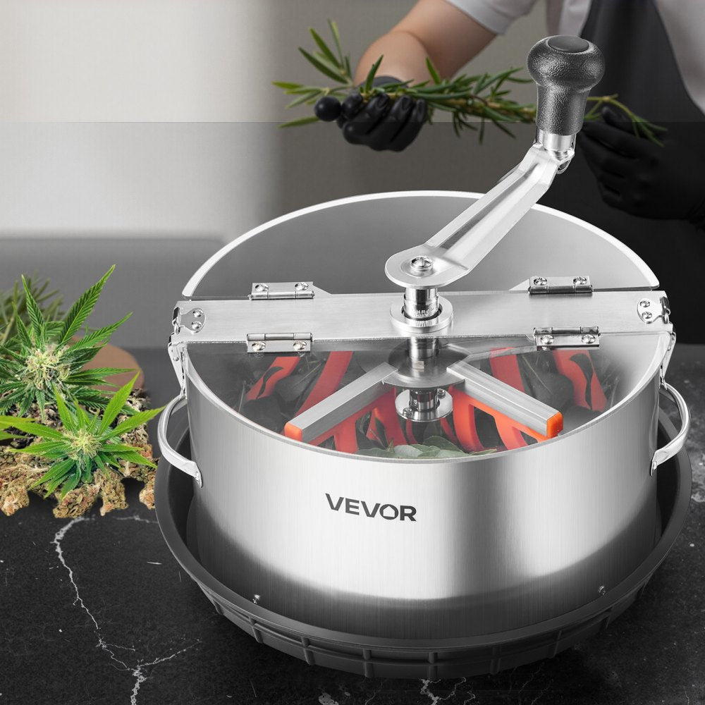VEVOR Manual Bud Leaf Trimmer, 12 in Reaper Bowl Bud Trimmer with Stainless Steel Blades, Visual Cutting , Wet & Dry