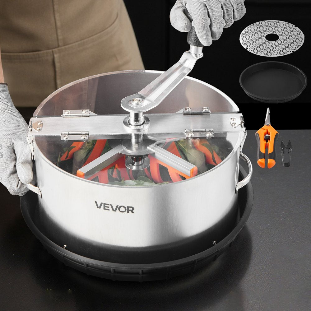 VEVOR Manual Bud Leaf Trimmer, 12 in Reaper Bowl Bud Trimmer with Stainless Steel Blades, Visual Cutting , Wet & Dry