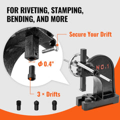 VEVOR Arbor Press, 1 Ton Manual Arbor Press with Handwheel, 5.9" Maximum Height, Cast Iron Heavy-duty Manual Desktop