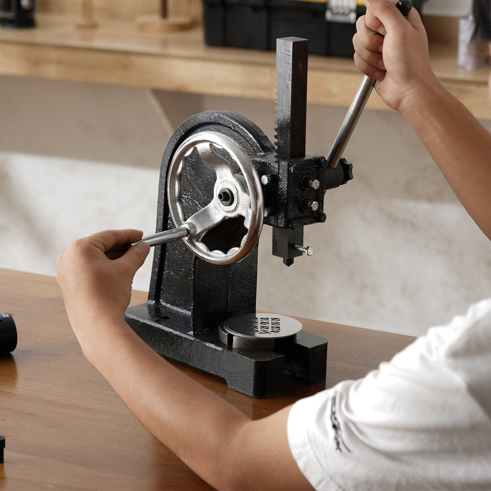 VEVOR Arbor Press, 1 Ton Manual Arbor Press with Handwheel, 5.9" Maximum Height, Cast Iron Heavy-duty Manual Desktop