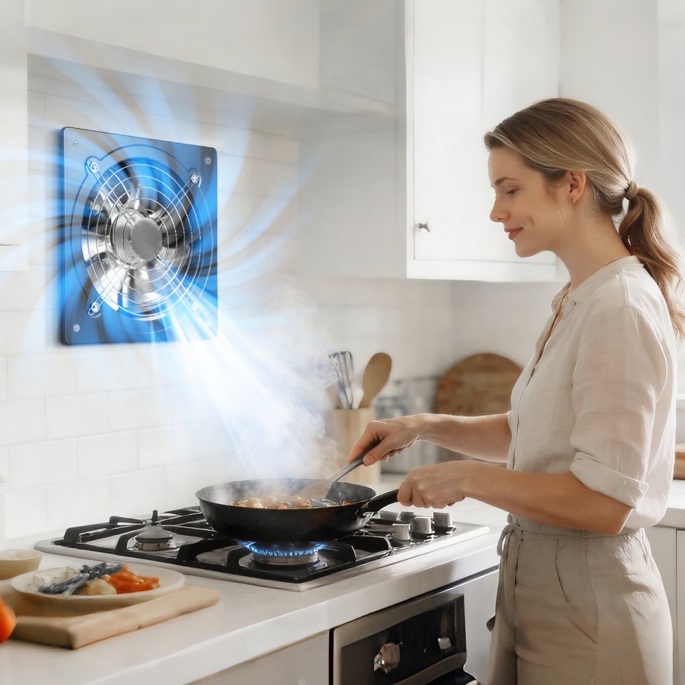 VEVOR 10 Inch Exhaust Fan, 988 CFM High Velocity Wall Mount Vent Fan with On/Off Control, Low Consumption, Portable