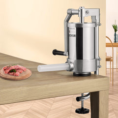 VEVOR Sausage Stuffer, 2.5LBS/1.5L Capacity, 304 Stainless Steel Vertical Sausage Stuffer, Sausage Filling Machine with