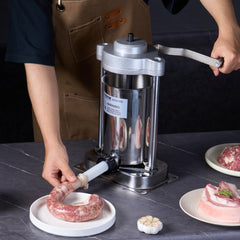 VEVOR Manual Sausage Stuffer, 2 L / 5 LBS Vertical Sausage Machine with G-type Clamp, Food-Grade 304 Stainless Steel