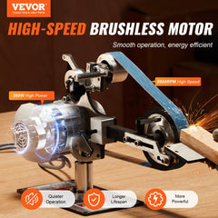 VEVOR Belt Grinder Sander, 30 x 1-Inch Variable Speed Belt Polisher with VFD, 550W Polishing Grinding Machine with 2