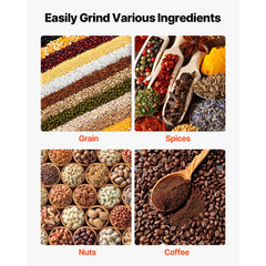 VEVOR Manual Grain Mill with High Hopper, Hand-Crank Corn Grinder, Heavy Duty Cast Iron Wheat Grinding Mill with Stable