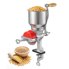 VEVOR Manual Grain Mill with High Hopper, Hand-Crank Corn Grinder, Heavy Duty Cast Iron Wheat Grinding Mill with Stable