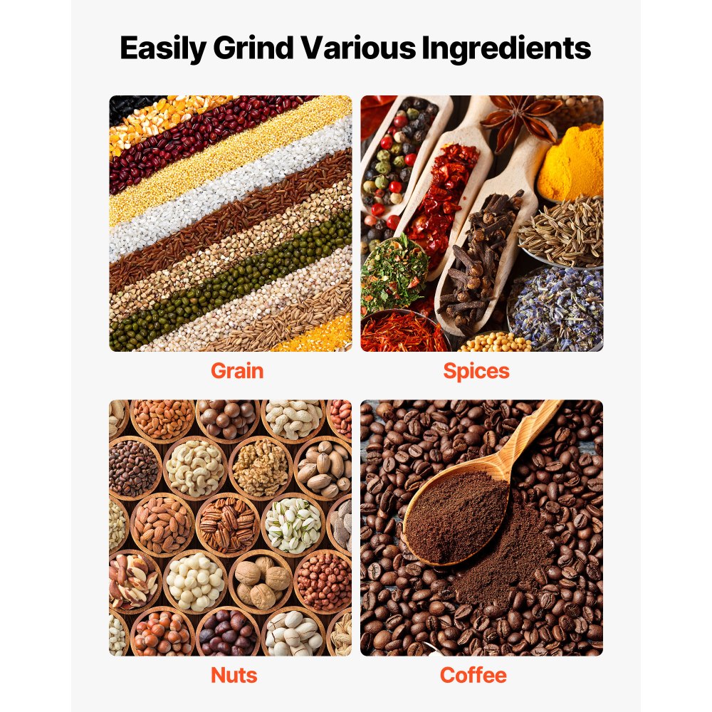 VEVOR Manual Grain Mill with High Hopper, Hand-Crank Corn Grinder, Heavy Duty Cast Iron Wheat Grinding Mill with Stable