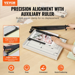 VEVOR Paper Cutter, Guillotine Trimmer, 15" Cut Length, 16 Sheets Capacity, Heavy Duty Guillotine Paper Cutter with