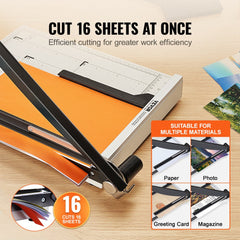 VEVOR Paper Cutter, Guillotine Trimmer, 15" Cut Length, 16 Sheets Capacity, Heavy Duty Guillotine Paper Cutter with