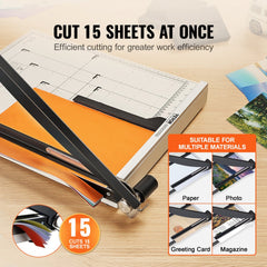 VEVOR Paper Cutter, Guillotine Trimmer, 18" Cut Length, 15 Sheets Capacity, Heavy Duty Guillotine Paper Cutter with