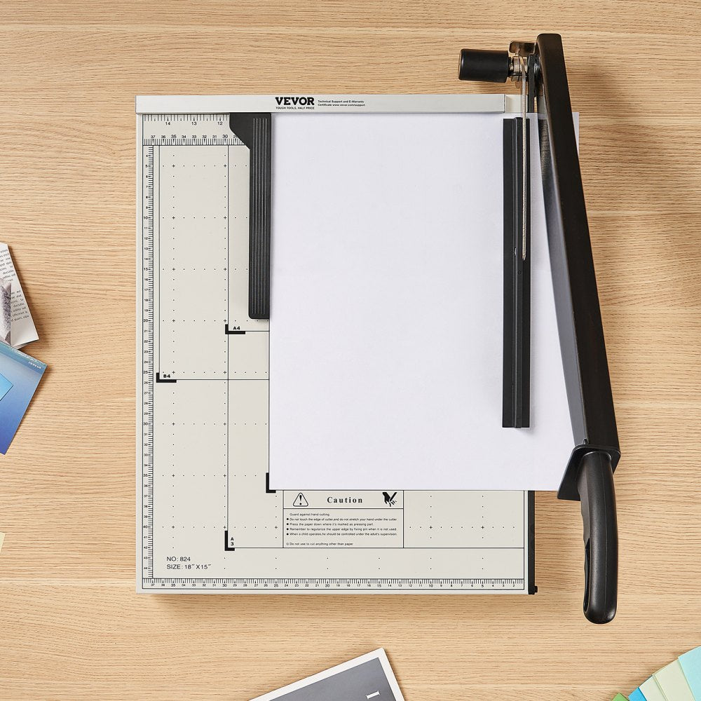 VEVOR Paper Cutter, Guillotine Trimmer, 18" Cut Length, 15 Sheets Capacity, Heavy Duty Guillotine Paper Cutter with