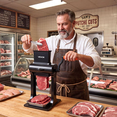 VEVOR 2-in-1 Manual Meat Tenderizer & Beef Jerky Slicer Steak Turkey Pork, Commercial Meat Tenderizer Machine, with