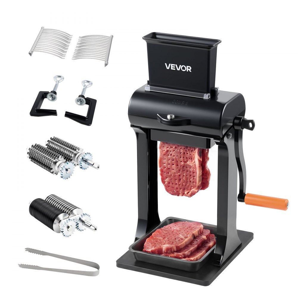 VEVOR 2-in-1 Manual Meat Tenderizer & Beef Jerky Slicer Steak Turkey Pork, Commercial Meat Tenderizer Machine, with