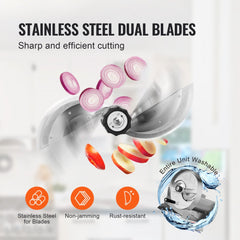 VEVOR Manual Vegetable Fruit Slicer, 0-0.5"/0-12mm Thickness Adjustable Commercial Slicer Machine, Stainless Steel Food