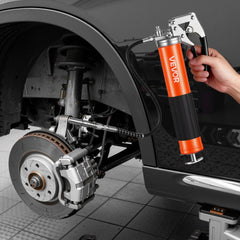 VEVOR Grease Gun, 8000 PSI, Pistol Grip Grease Gun Kit with 14 oz Capacity, Includes 18-Inch Flex Hose, Double Handle