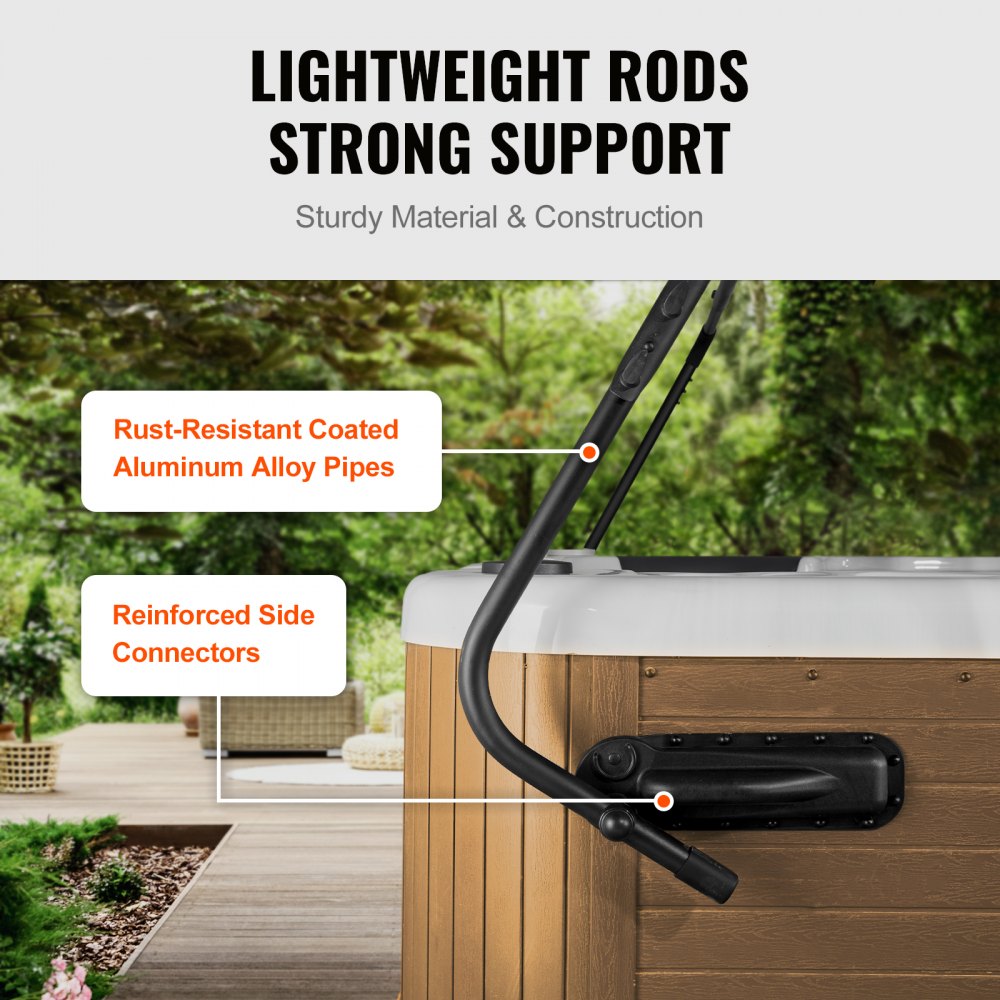 VEVOR Hot Tub Cover Lift, Spa Cover Lift, Height 31.5" - 41.3" Width 69" - 100.5" Adjustable, Installed on Both Sides