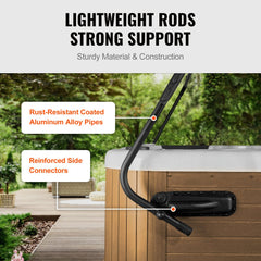 VEVOR Hot Tub Cover Lift, Spa Cover Lift, Height 31.5" - 41.3" Width 69" - 100.5" Adjustable, Installed on Both Sides
