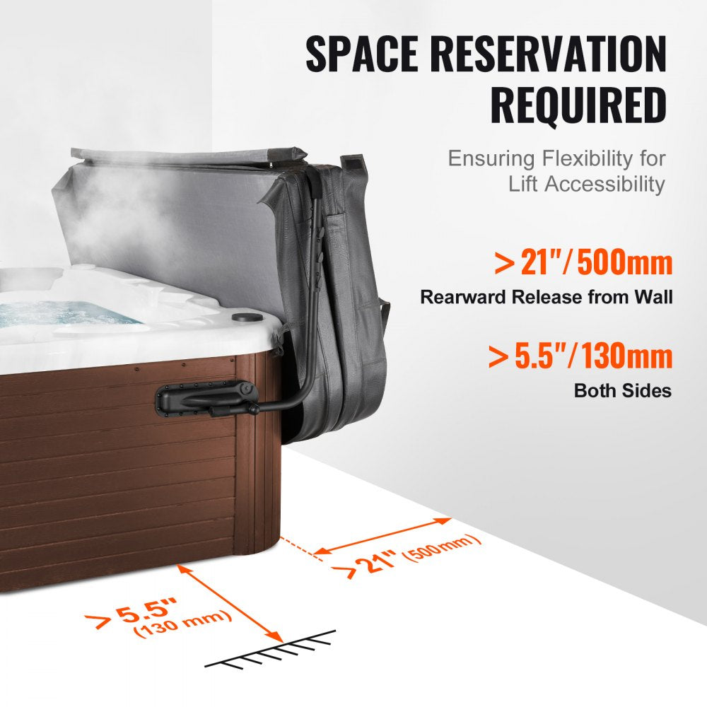 VEVOR Hot Tub Cover Lift, Spa Cover Lift, Height 31.5" - 41.3" Width 69" - 100.5" Adjustable, Installed on Both Sides