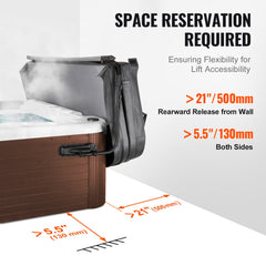 VEVOR Hot Tub Cover Lift, Spa Cover Lift, Height 31.5" - 41.3" Width 69" - 100.5" Adjustable, Installed on Both Sides