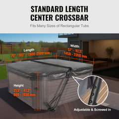 VEVOR Hot Tub Cover Lift, Spa Cover Lift, Height 31.5" - 41.3" Width 57" - 92.5" Adjustable, Installed Underneath on