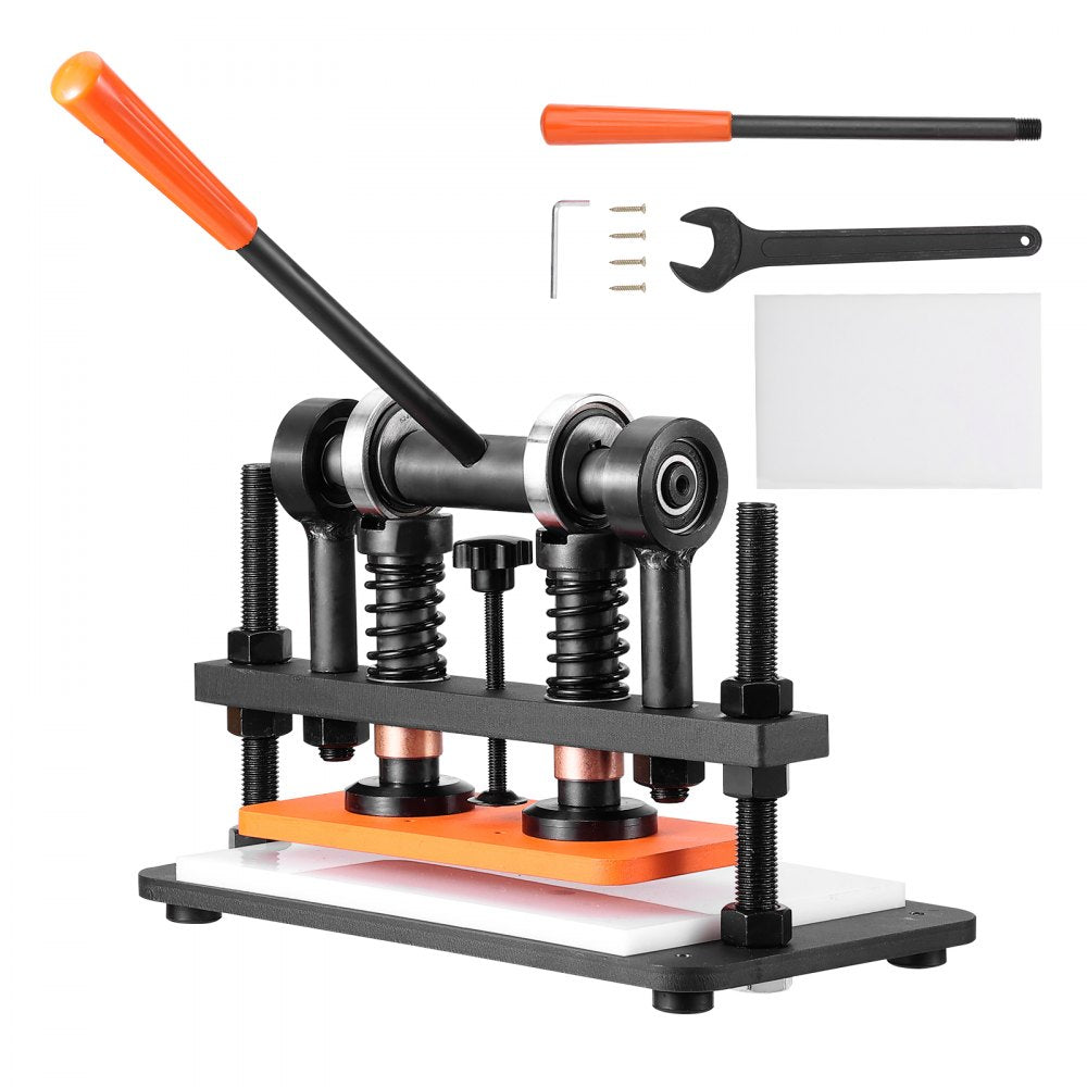 VEVOR Leather Cutting Machine, 10.2 x 4.7 in Embossing Plate Manual Die Cutter, 0.47 in Pressure Stroke Dual Guide