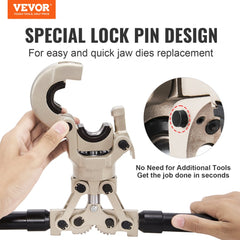 VEVOR Copper Press Tool Tube Fittings Crimping Kit, 360° Rotatable Press Crimper Tool with 1/2", 3/4", 1" Quick Change