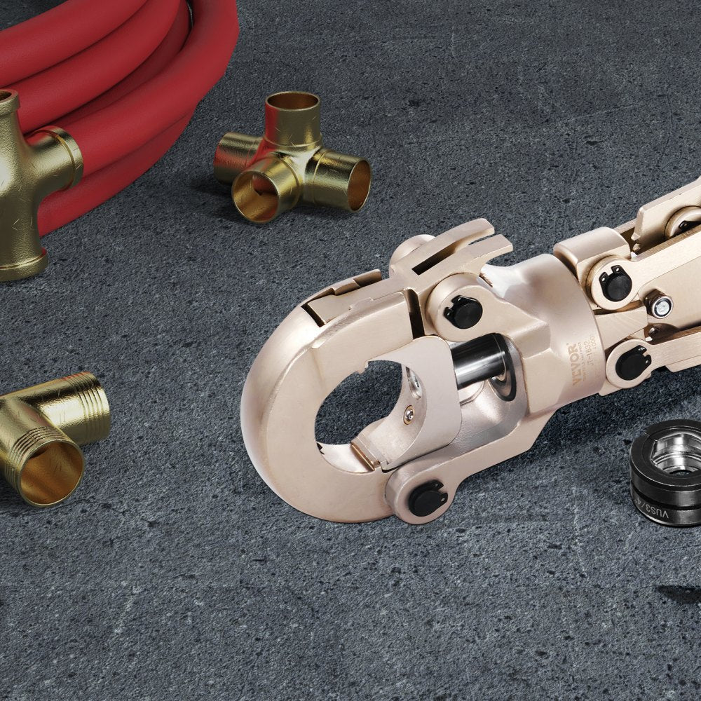 VEVOR Copper Press Tool Tube Fittings Crimping Kit, 360° Rotatable Press Crimper Tool with 1/2", 3/4", 1" Quick Change