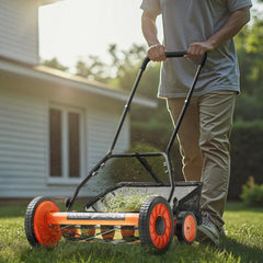 VEVOR Push Reel Lawn Mower 18 inch, 5 Blades Manual Push Mower No Motor, 1.37-2.44 in Adjustable Cutting Height