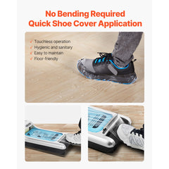 VEVOR Shoe Cover Dispenser, Automatic Shoe Film Machine with 1 Roll (600 Pcs) of Non-Slip Disposable Sole Membrane