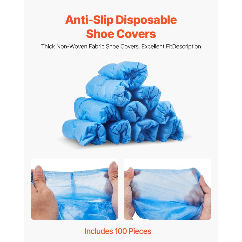 VEVOR Shoe Cover Dispenser, Automatic Shoe Covers Dispenser with 100 Pcs of Non-Slip Disposable Shoes Covers, Fits Size