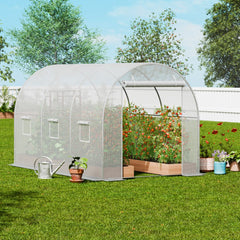 VEVOR Walk-in Tunnel Greenhouse, 9.6x6.4x6.2 ft Hoop House Greenhouse Tunnel, Plant Hot House with Galvanized Steel