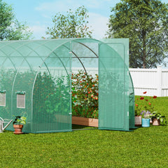 VEVOR Walk-in Tunnel Greenhouse, 19.4x9.7x7.4 ft Hoop House Greenhouse Tunnel, Plant Hot House with Galvanized Steel