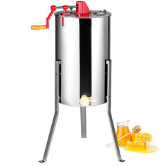 VEVOR Manual Honey Extractor, 2/4 Frames Honey Spinner Extractor, Stainless Steel Beekeeping Extraction, Honeycomb Drum