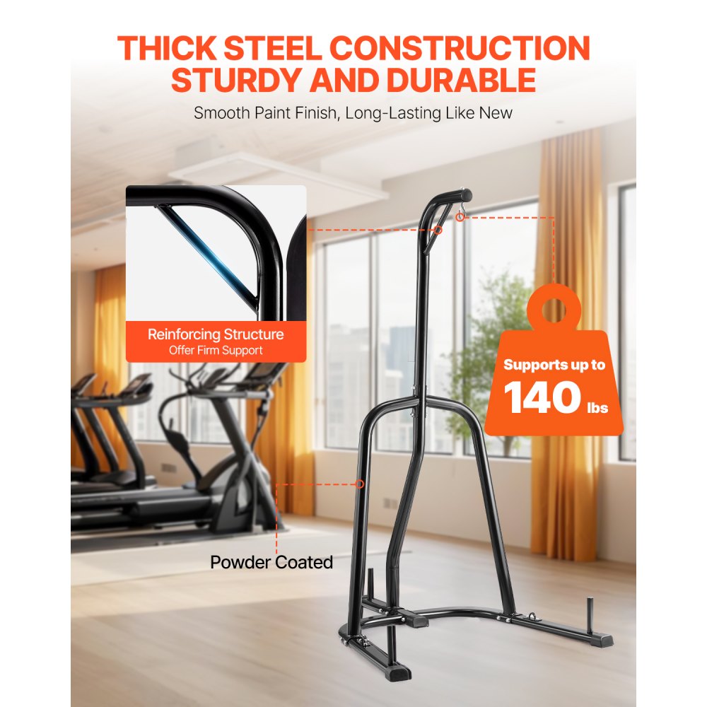 VEVOR Punching Bag Stand, Steel Heavy Duty Workout Equipment, Boxing Punching Bag Stand, Holds Up to 140 lbs