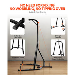 VEVOR Punching Bag Stand, Steel Heavy Duty Workout Equipment, Boxing Punching Bag Stand, Holds Up to 140 lbs