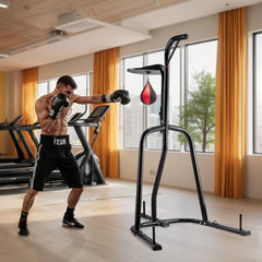 VEVOR 2 in 1 Punching Bag Stand, Steel Heavy Duty Workout Equipment, Adjustable Height Boxing Punching Bag and Speed