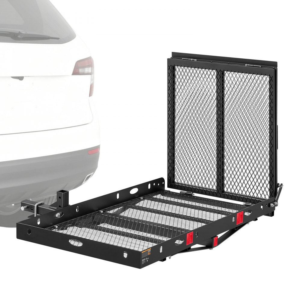 VEVOR Hitch Mount Wheelchair Carrier Height Adjustable, 500LBS Steel Mobility Scooter Carrier Cargo Basket with