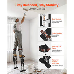 VEVOR Drywall Stilts, 19.1-31.1 in Adjustable Aluminum Painter Stilts, 228 lbs Load Capacity, Non-Slip Rubber Feet
