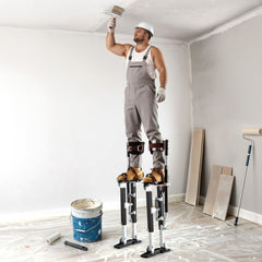 VEVOR Drywall Stilts, 19.1-31.1 in Adjustable Aluminum Painter Stilts, 228 lbs Load Capacity, Non-Slip Rubber Feet