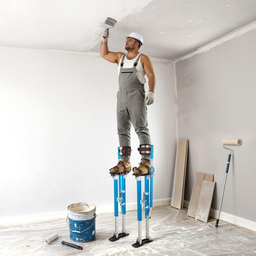 VEVOR Drywall Stilts, 24.2-40.3 Inch Adjustable Aluminum Painter Stilts, 228 lbs Load Capacity, Non-Slip Rubber Feet