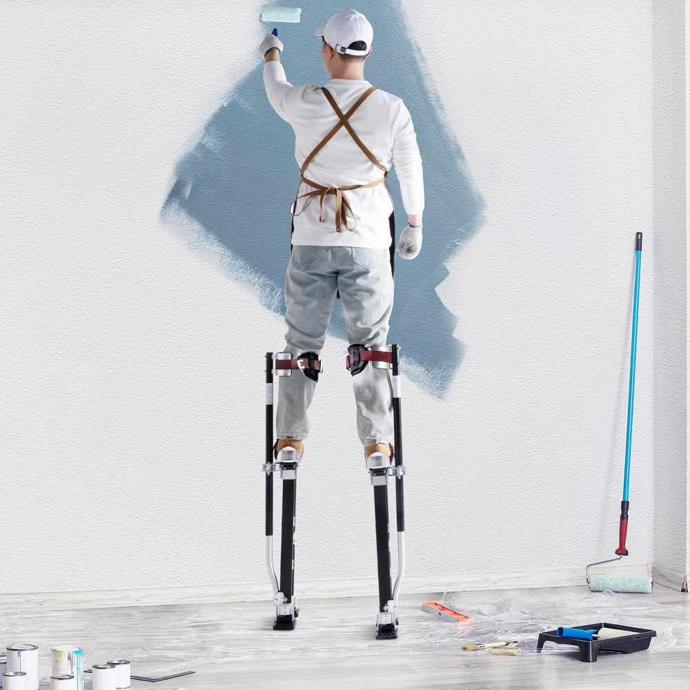 VEVOR Drywall Stilts, 24''-40'' Adjustable Aluminum Tool Stilts with Protective Knee Pads, Durable and Non-slip Work