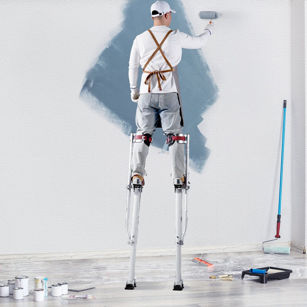 VEVOR Drywall Stilts, 36''-50'' Adjustable Aluminum Tool Stilts with Protective Knee Pads, Durable and Non-slip Work