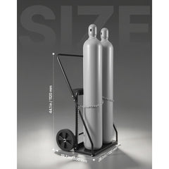 VEVOR Dual Welding Cylinder Cart, Oxygen Acetylene Tank Cart with 440LBS Static Weight Capacity, 10-Inch Solid Wheels