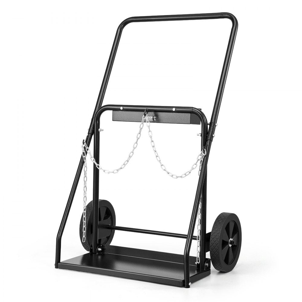 VEVOR Dual Welding Cylinder Cart, Oxygen Acetylene Tank Cart with 440LBS Static Weight Capacity, 10-Inch Solid Wheels