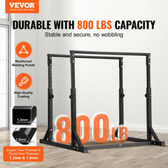 VEVOR Dip Bar, 800 lbs Capacity, Heave Duty Dip Stand Station with Adjustable Height, Fitness Workout Dip Bar Station