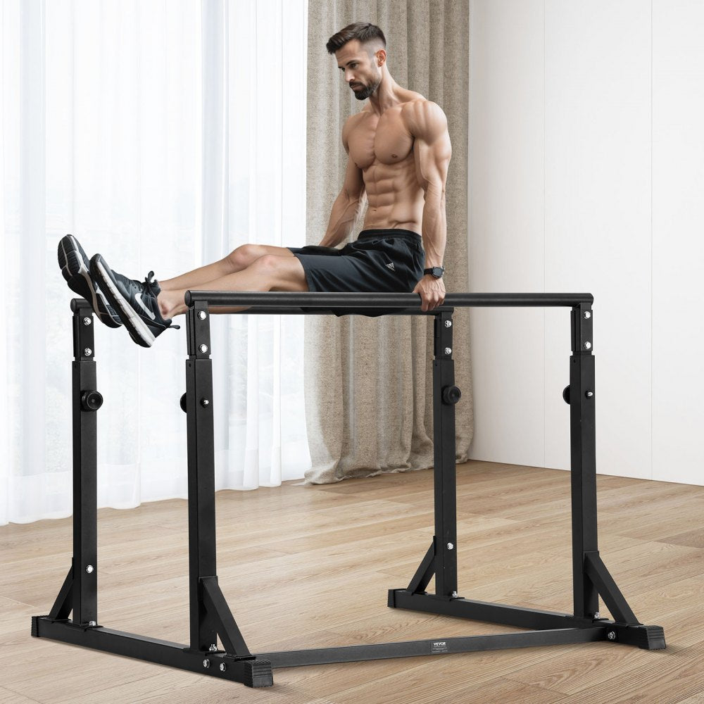 VEVOR Dip Bar, 800 lbs Capacity, Heave Duty Dip Stand Station with Adjustable Height, Fitness Workout Dip Bar Station