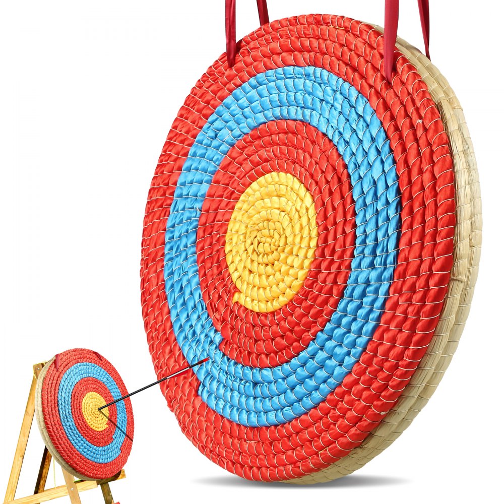 VEVOR Archery Target, 3 Layers 20" Arrow Target, Traditional Solid Straw Round Archery Target Shooting Bow, Hand-Made