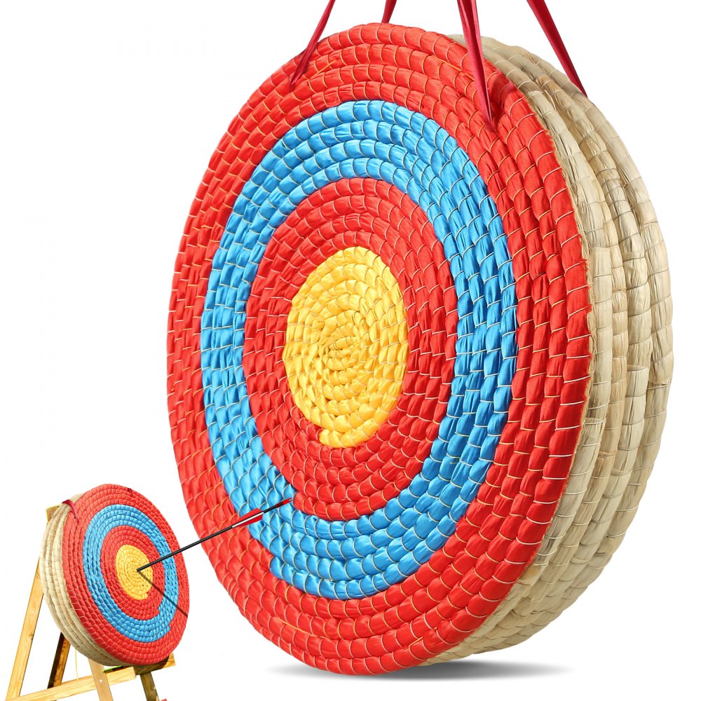 VEVOR Archery Target, 5 Layers 20" Arrow Target, Traditional Solid Straw Round Archery Target Shooting Bow, Hand-Made