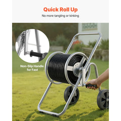 VEVOR Hose Reel Cart, Hold Up to 175 ft of 5/8'' Hose (Hose Not Included), Garden Water Hose Carts Mobile Tools with