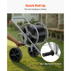 VEVOR Water Hose Reel Cart, 200/300 ft High-Pressure Garden Hose Cart, Hoses Reel Carts with Two Wheels, Handle &